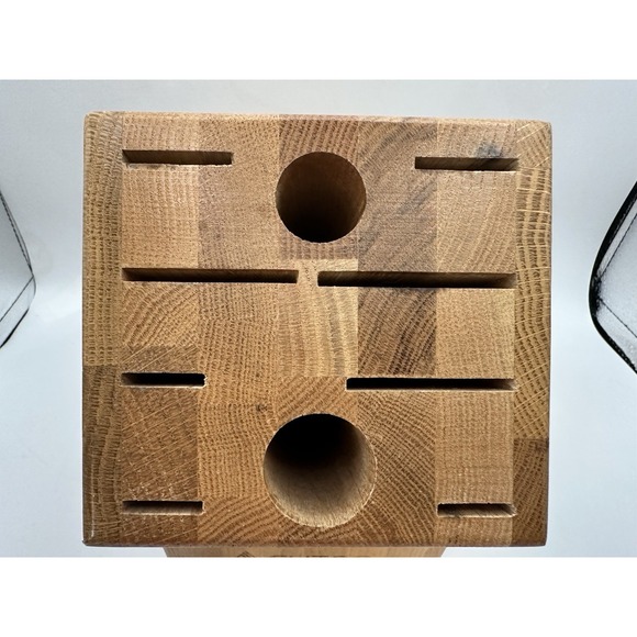 Cutco 1748 Homemaker 18 Slot Knife Block 8 Steak Slots Honey Oak Wood - Picture 3 of 8
